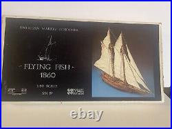 Boat Model Wooden Sailboat Ship Kit Flying Fish 1860 150 NIB Vintage Schooner