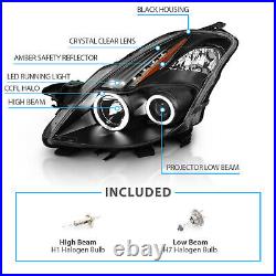 CCFL Halo RingFor 2008 2009 Nissan Altima 2DR Coupe Black Projector Headlights