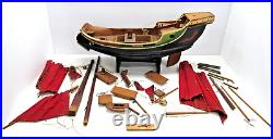 CHINESE JADEDNESS Ship Wood Wells Collection Model Red Sails High Detail WX