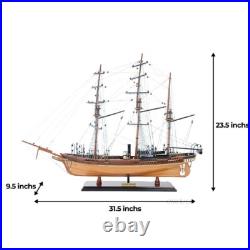 CSS Alabama witho Sail Handcrafted Wooden Ship Model With Masts & Metal Cannons