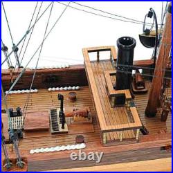 CSS Alabama witho Sail Handcrafted Wooden Ship Model With Masts & Metal Cannons