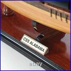 CSS Alabama witho Sail Handcrafted Wooden Ship Model With Masts & Metal Cannons