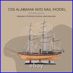 CSS Alabama witho Sail Handcrafted Wooden Ship Model With Masts & Metal Cannons