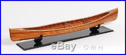 Canoe Curved Bow 44 Cedar Strip Wood Boat Model For display Only Assembled