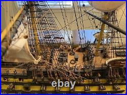 Carved And Painted Wooden Model Of An 18th Century Three Masted War Ship