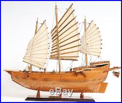 Chinese Junk Ship 27 L Wooden Model Boat Fully Assembled Ready for Display New