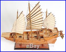 Chinese Junk Ship 27 L Wooden Model Boat Fully Assembled Ready for Display New