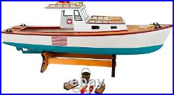 Classic Wooden Lobster Boat Model Ship Nautical Decor Maritime Collectible