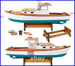 Classic Wooden Lobster Boat Model Ship Nautical Decor Maritime Collectible