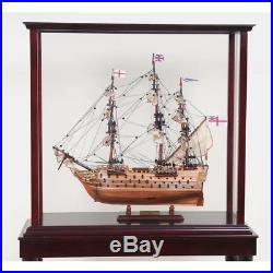 Collectibles DISPLAY STAND CASE 26.5 for Ship Yacht Boat Models Wood Plexiglass