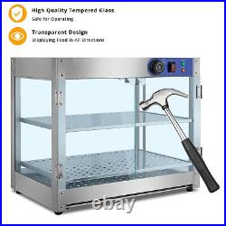 Commercial Restaurant 2-Grids Square Food Display Desktop Heated Cabinet 110V