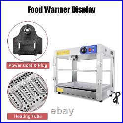 Commercial Restaurant 2-Grids Square Food Display Desktop Heated Cabinet 110V