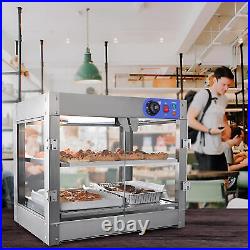 Commercial Restaurant 2-Grids Square Food Display Desktop Heated Cabinet 110V