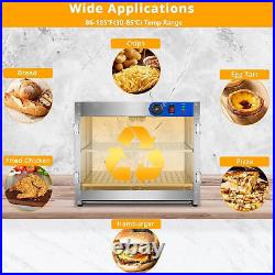 Commercial Restaurant 2-Grids Square Food Display Desktop Heated Cabinet 110V