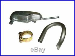 Complete Silver Exhaust Assly. For Lambretta GP 150 Models-Ready To Ship