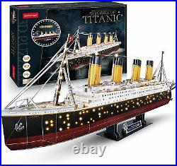 CubicFun 3D Jigsaw Puzzles for Adults LED Titanic Toys Model Kits Ship, Difficul