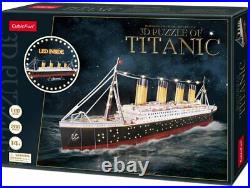CubicFun 3D Jigsaw Puzzles for Adults LED Titanic Toys Model Kits Ship, Difficul