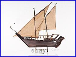 DHOW MEDIUM Ship Model Wooden Model Ship with Hand-Stitched Sails & Frame