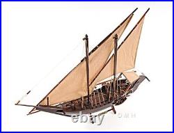 DHOW MEDIUM Ship Model Wooden Model Ship with Hand-Stitched Sails & Frame