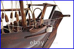 DHOW MEDIUM Ship Model Wooden Model Ship with Hand-Stitched Sails & Frame