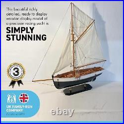 Detailed Wooden Assembled Display Model Open Yacht