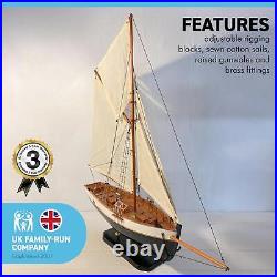 Detailed Wooden Assembled Display Model Open Yacht