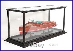 Display Case Cabinet 40 Wood & Plexiglass For Yachts Ship Models And Boats