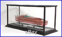 Display Case Cabinet 40 Wood & Plexiglass For Yachts Ship Models And Boats