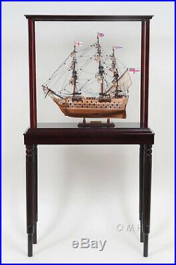 Display Case Cabinet 40 Wood and Plexiglass for Tall Ship, Yacht, Boat Models
