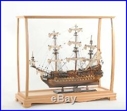 Display Case for Midsize Tall Ship Clear Finish Model Display