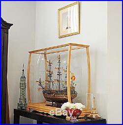 Display Wooden and Plexigass Case 36 Cabinet for Midsize Tall Ship Clear Finish