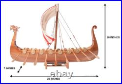 Drakkar Dragon Viking Longship Wooden Ship Model Boat 25 Assembled Sailboat New