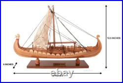 Drakkar Dragon Viking Longship Wooden Ship Model Small 15 Fully Built Sailboat