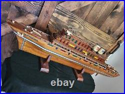 EXTREMELY RARE OOAK Wooden 1920s Antique Handmade/Design Ship Lights 37 LONG