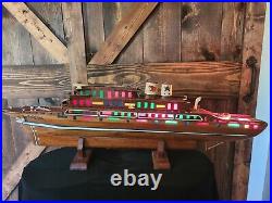 EXTREMELY RARE OOAK Wooden 1920s Antique Handmade/Design Ship Lights 37 LONG