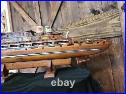 EXTREMELY RARE OOAK Wooden 1920s Antique Handmade/Design Ship Lights 37 LONG