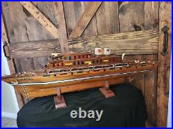 EXTREMELY RARE OOAK Wooden 1920s Antique Handmade/Design Ship Lights 37 LONG