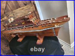 EXTREMELY RARE OOAK Wooden 1920s Antique Handmade/Design Ship Lights 37 LONG