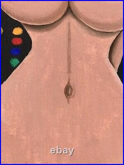 FEMALE NUDE SUPER MODEL PAINTING FOR MAN CAVE 16 X 24 In Canvas Framed Free Ship