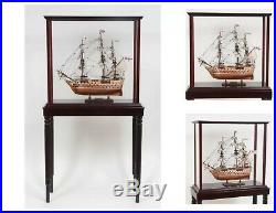 FLOOR DISPLAY STAND CASE 26.5 for Ships Yachts Boats Model Collectibles Wood