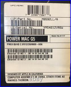 FREE Shipping Apple Power Mac G5 Quad For Parts, Model A1117, M9592LL/A
