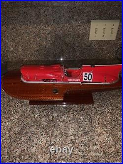 Ferrari Hydroplane Arno XI Hydroplane Boat 50cm Handmade Red Wooden Scale Model