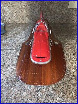 Ferrari Hydroplane Arno XI Hydroplane Boat 50cm Handmade Red Wooden Scale Model