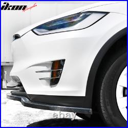 Fits 16-20 Tesla Model X MX Style Front Bumper Lip Splitter Carbon Fiber