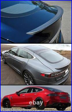 Fits For 2012-2021 Tesla Model S Sedan Real Carbon Fiber Rear Trunk Spoiler Lip