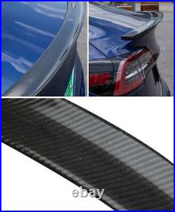 Fits For 2012-2021 Tesla Model S Sedan Real Carbon Fiber Rear Trunk Spoiler Lip