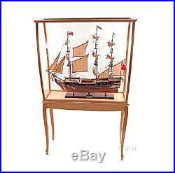 Floor Display Case Clear Finish For Ship Model Size L 40.5 W 14.5 H 69 Inch