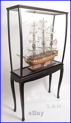 Floor Display Case For Tall Ship Model Made From Hard Wood Mahogany Color NEW