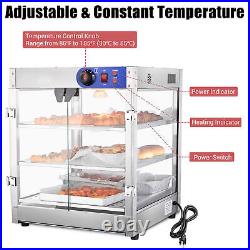 Food Pizza Warmer 3-Tier Electric Food Warmer with Lighting Transparent New