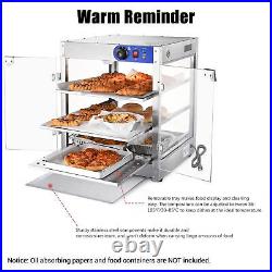 Food Pizza Warmer 3-Tier Electric Food Warmer with Lighting Transparent New